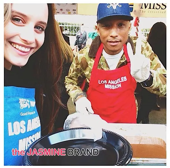 Pharrell, Tommy Davidson, Garcelle Beauvais Feed Homeless on Skid Row [Photos]