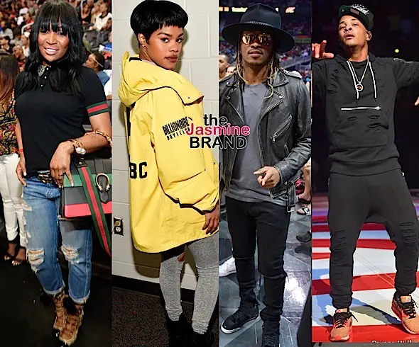 T.I., Teyana Taylor, Future, Marlo Hampton, Kyrie Irving, Lebron James Spotted at Hawks Game [Photos]