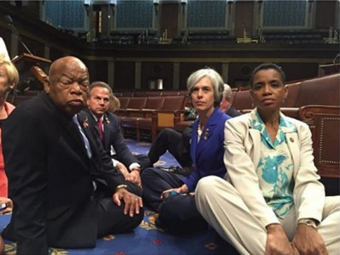 Rep. John Lewis Stages Sit In, Takes Action on Guns #NoBillNoBreak [VIDEO]