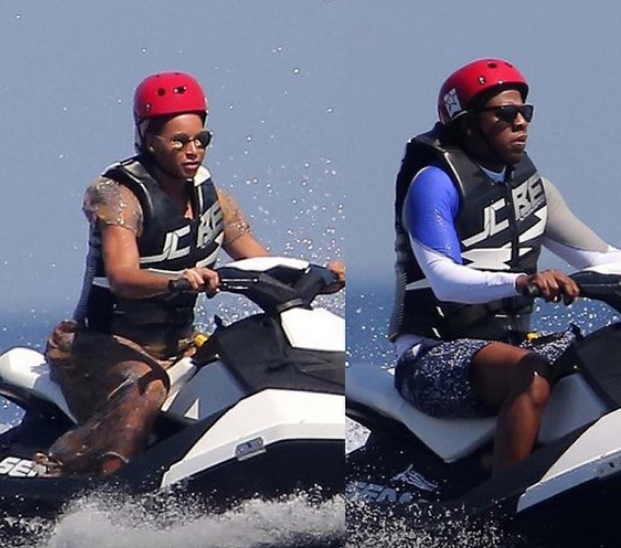 Beyonce & Jay Z Jet Ski in Italy [VIDEO]