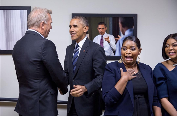 POTUS Makes Surprise Visit to FLOTUS’ “Hidden Figures” Screening + Octavia Spencer’s Reaction Is Priceless! [Photos]