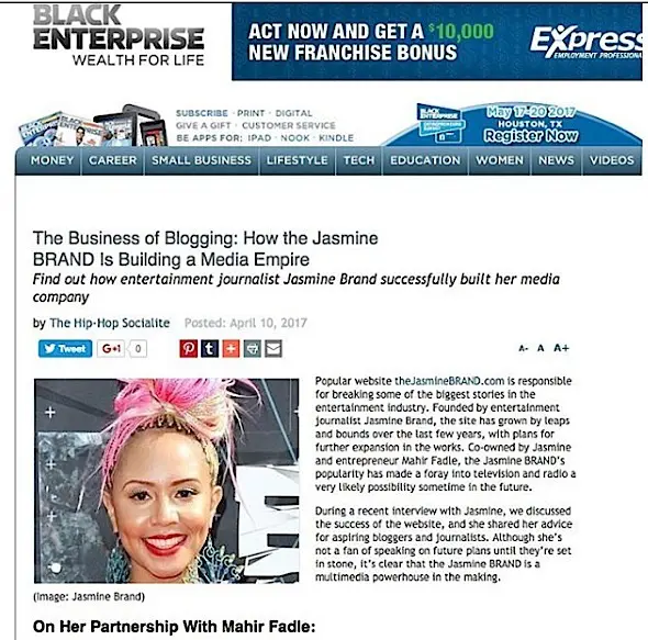 theJasmineBRAND Featured In ‘Black Enterprise’