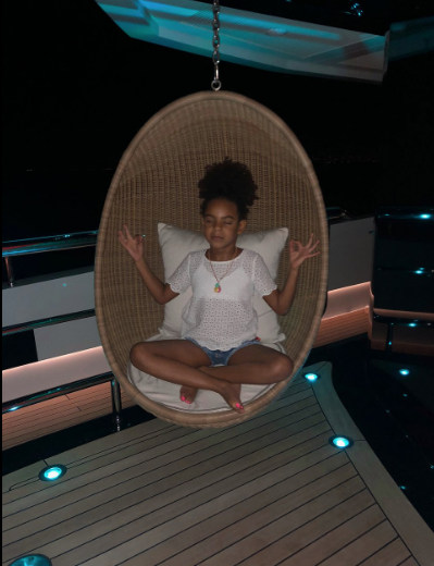 Blue Ivy Shows Off Her Meditation Skills w/ Mom Beyonce [Photos]
