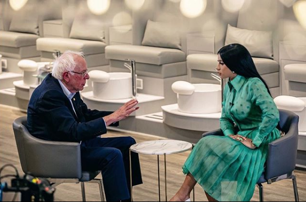 Cardi B & Bernie Sanders Film Presidential Campaign Video At Locally Owned Black Nail Salon