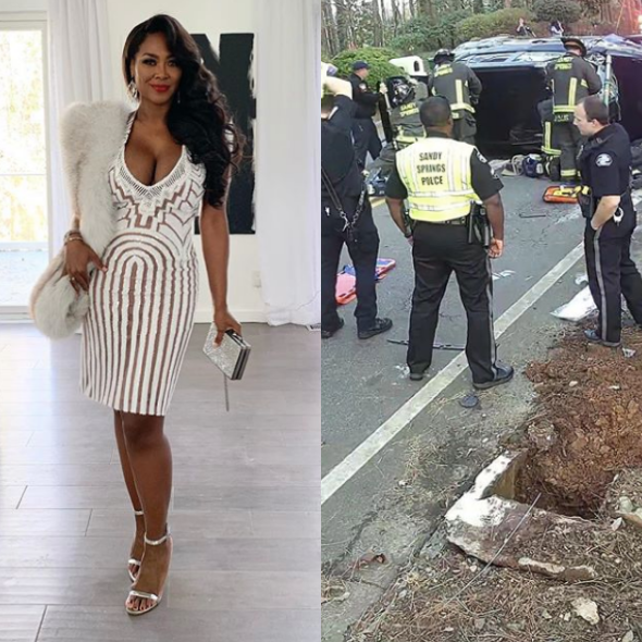 Kenya Moore Shares Footage Of Car Dangerously Crashing Into Her Mailbox: Thank You God For Your Protection! [WATCH]