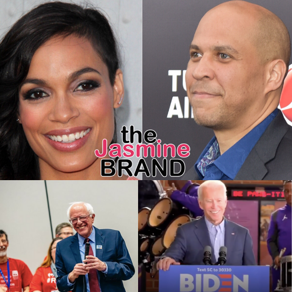 Cory Booker Backs Joe Biden For President, While His Girlfriend Rosario Dawson Supports Bernie Sanders w/ Cryptic Message