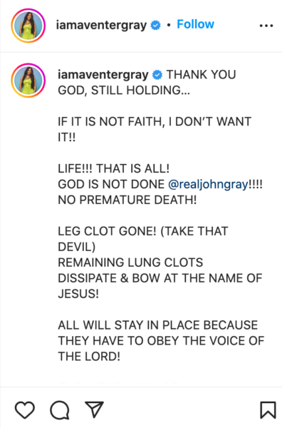 Pastor John Gray hospitalized