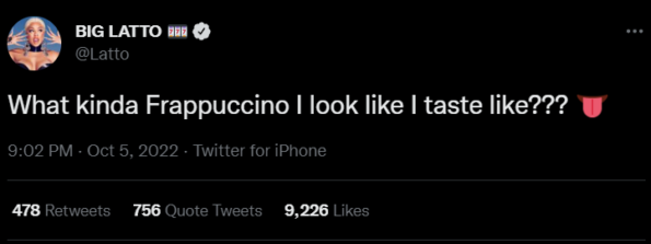 Latto Frap Tweet