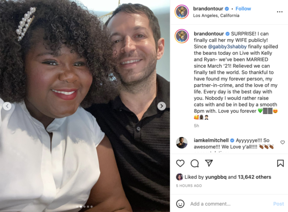 Gabourey Sidibe and Brandon Fankel secretly got married