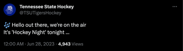 Tenneessee state university hockey