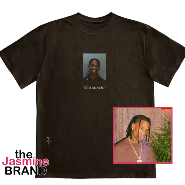 Travis Scott Sells T-Shirts w/ His Mugshot After Being Arrested For Disorderly Intoxication & Trespassing In Miami