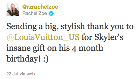 Rachel Zoe Spoils Baby With Louis Vuitton Diaper Bag