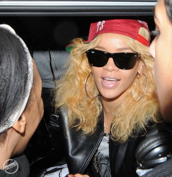 Sneakers, Skeleton Pants & Shades...Rihanna Greets Fans @ London Hotel ...