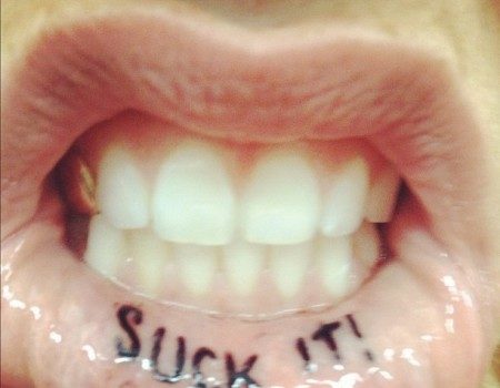 White Girl Thug Life :: Ke$ha Gets New Lip ‘Suck It’ Tattoo