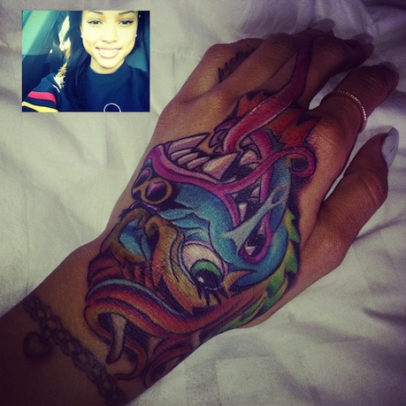 Really Dope or Really Dumb :: Karrueche Tran’s Vibrant Hand Tattoo