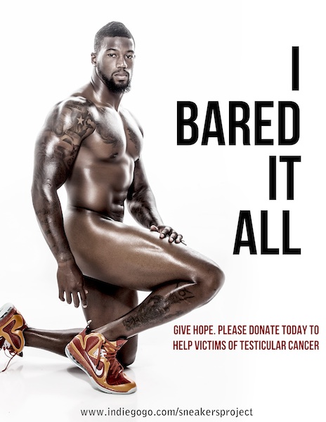 Stop & Stare : NFL’er Ray Edwards Gets Bucket Naked For Testicular Cancer
