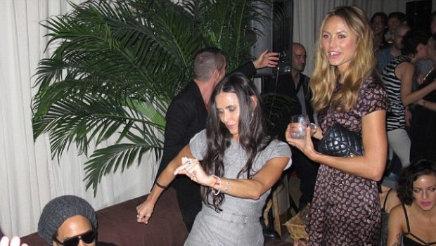 Demi Moore Busts Funky Dope Moves, Parties With Lenny Kravitz