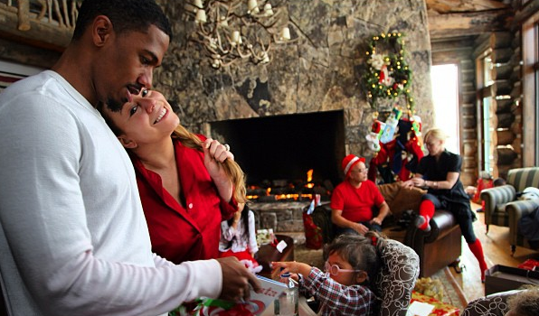 Mariah Carey & Nick Cannon Have Festive Christmas With Sleds, Two Santas & Gifts Galore