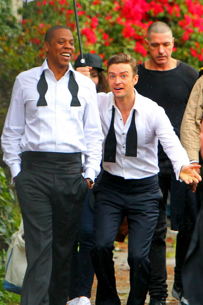 Jay-Z Makes A Rare Twitter Appearance + Shoots in Rainy LA with Justin Timberlake