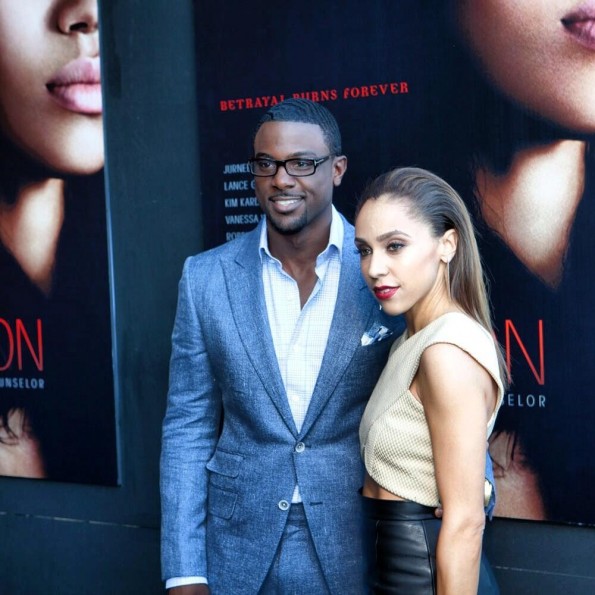 lance gross-girlfriend-fighting temptation atlanta movie premiere-the jasmine brand