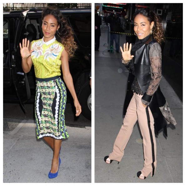 Jada Pinkett Smith-yellow blouse-pencil skirt-black lace-fashion-thejasminebrand