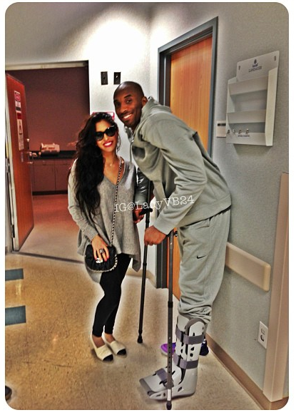 Kobe Bryant Officially Out, Snaps Photos Before Surgery + Vanessa Updates Instagram Fans