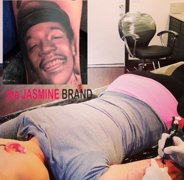 amber rose-gets wiz khalifa-tattoo-the jasmine brand