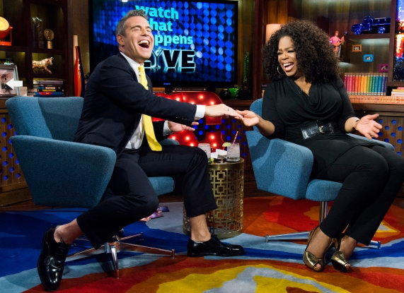 [VIDEO] Oprah Winfrey Invades Watch ‘What Happens Live’: Addresses Lesbian Rumors, Fake Slaps Andy Cohen + Talks Last Interview With Whitney Houston