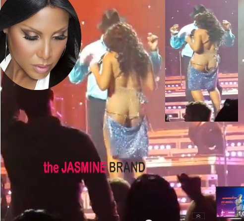 [WATCH] Toni Braxton’s Wardrobe Malfunction Leaves Her A** Out, Literally On Stage