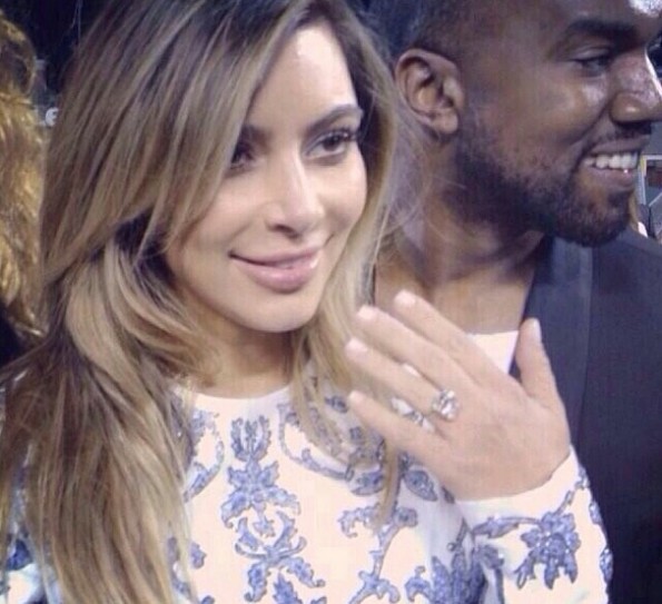 kim kardashian-engagement ring-kanye west-the jasmine brand