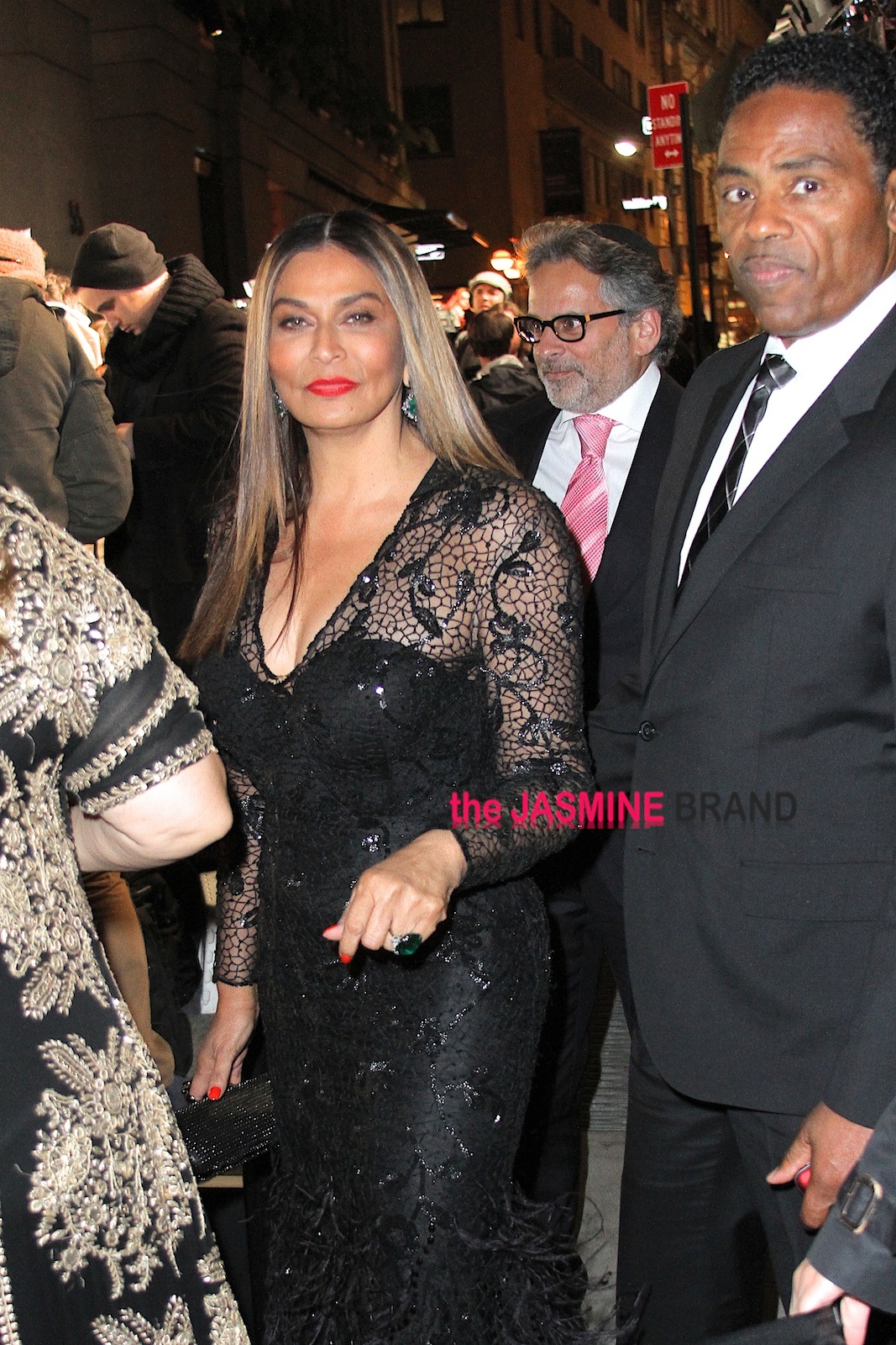 Tina Knowles introduces Lorraine Schwartz to a mystery man at Angel Ball