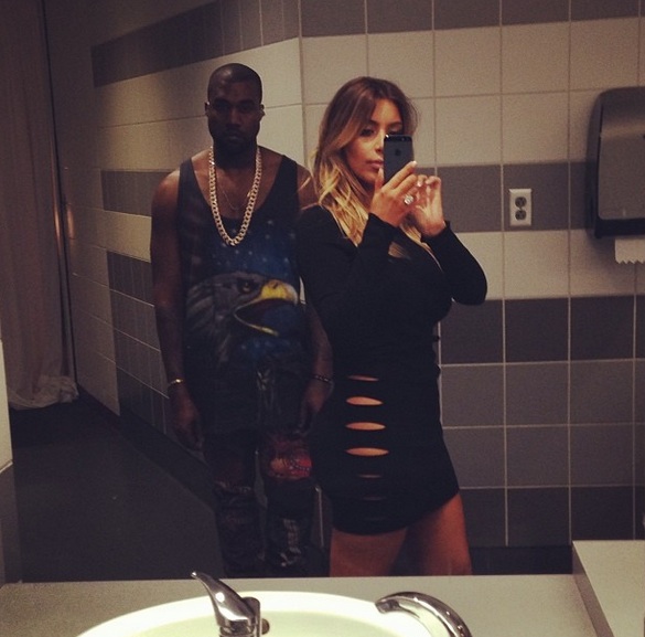 kanye west-kim kardashian-bathroom selfie-the jasmine brand