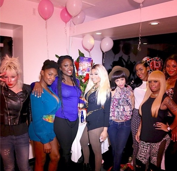 friends-nicki minaj-birthday dinner party 2013-the jasmine brand