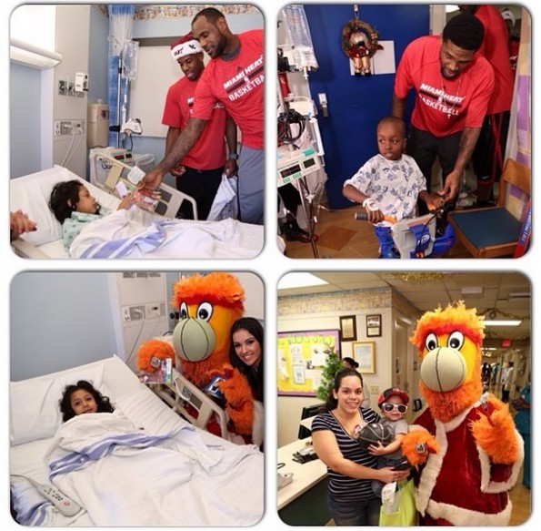 lebron james-miami heat-deliver christmas gifts-visit hospital 2013-the jasmine brand