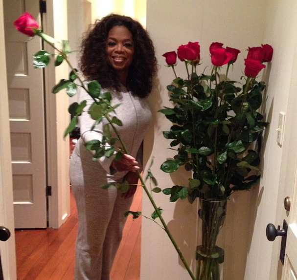 Oprah’s Uber Low Key Birthday Included Pajamas, Roses on Steroids & Maria Shriver