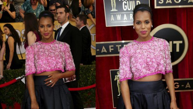 Edgy or Unattractive: Kerry Washington Wears Belly Exposed Prada Two Piece At SAG Awards