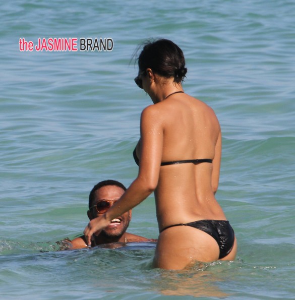 Maxwell and Julissa Bermudez out and about on the beach in Miami Beach