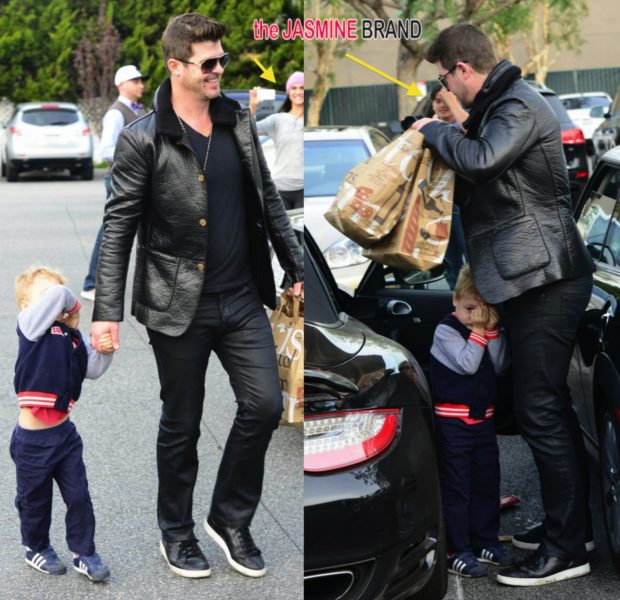 Robin Thicke’s Son Hides From Paparazzi & Fans