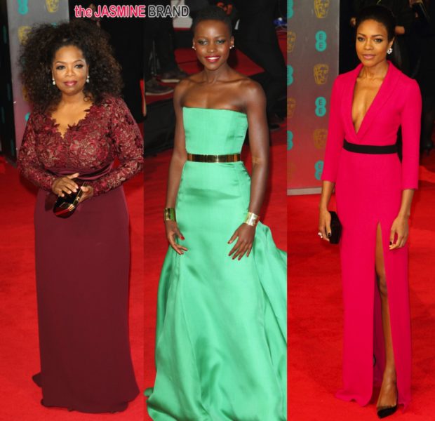 BAFTA Red Carpet Looks: Oprah Winfrey, Lupita Nyong’o, Naomie Harris + Complete List of Winners!