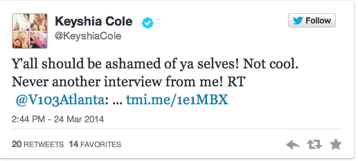 Keyshia Cole Tweet 1