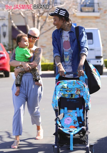 Wiz Khlifa, wife Amber Rose and baby boy Sebastian spotted at lunch in Calabasas