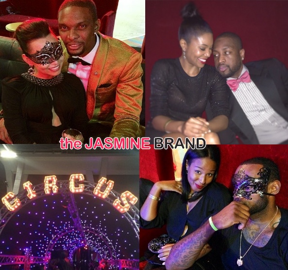 [Candids] Chris Bosh Throws Cirque DuNoir 30th Bash: Savannah & LeBron James, D.Wade & Gabrielle Union Attend