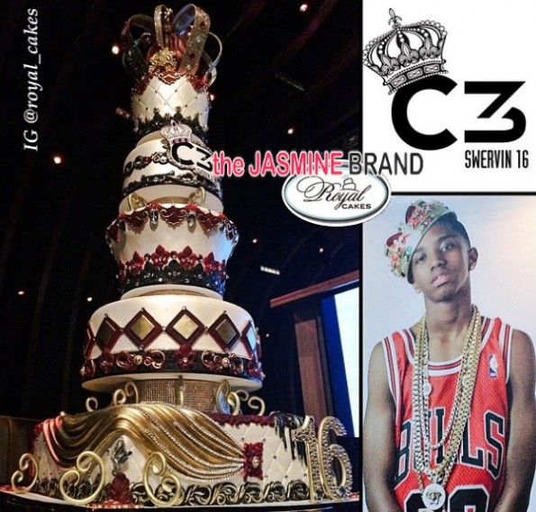 birthday cake-diddy-throws swervin 16th-birthday party-son christian combs-the jasmine brand