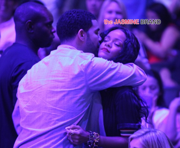 Drake and Rihanna at the Clippers game in LA