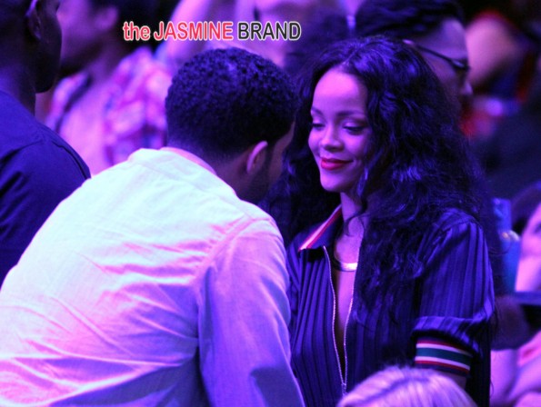 Drake and Rihanna at the Clippers game in LA