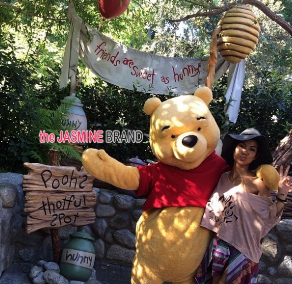 jhene aiko-poses with winnie the pooh-disney land 2014-the jasmine brand