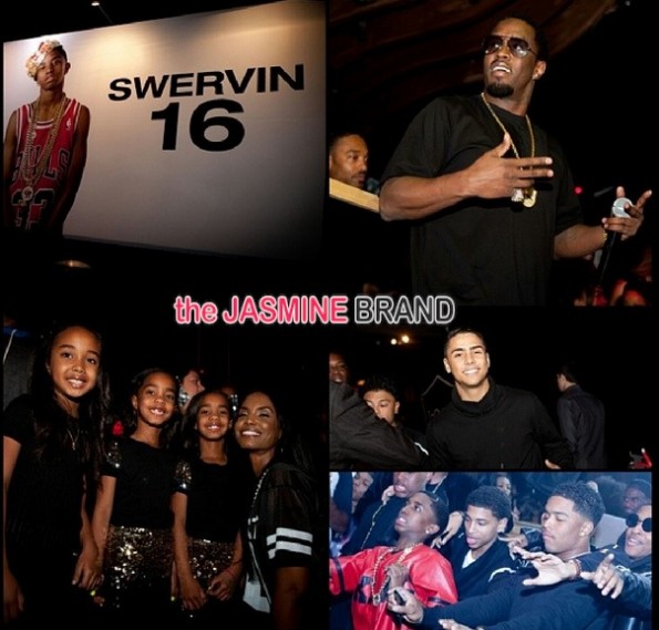 kim porter-chance-twins-diddy-throws swervin 16th-birthday party-son christian combs-the jasmine brand