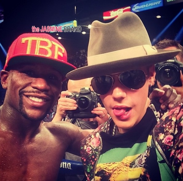 justin bieber-celebs-mayweather vs Marcos Maidana fight 2014-the jasmine brand