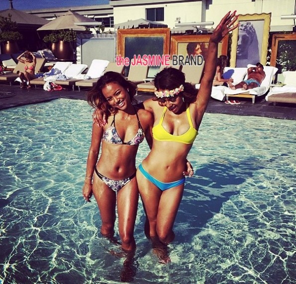 karrueche-christina milian-bikini pool side 2014-the jasmine brand