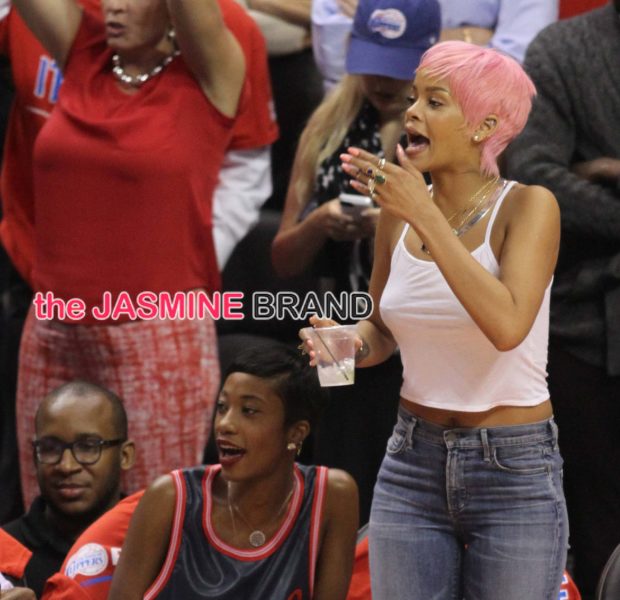 Pinks Have More Fun! Rihanna Raids Nicki Minaj’s Wig Closet For Clippers Game